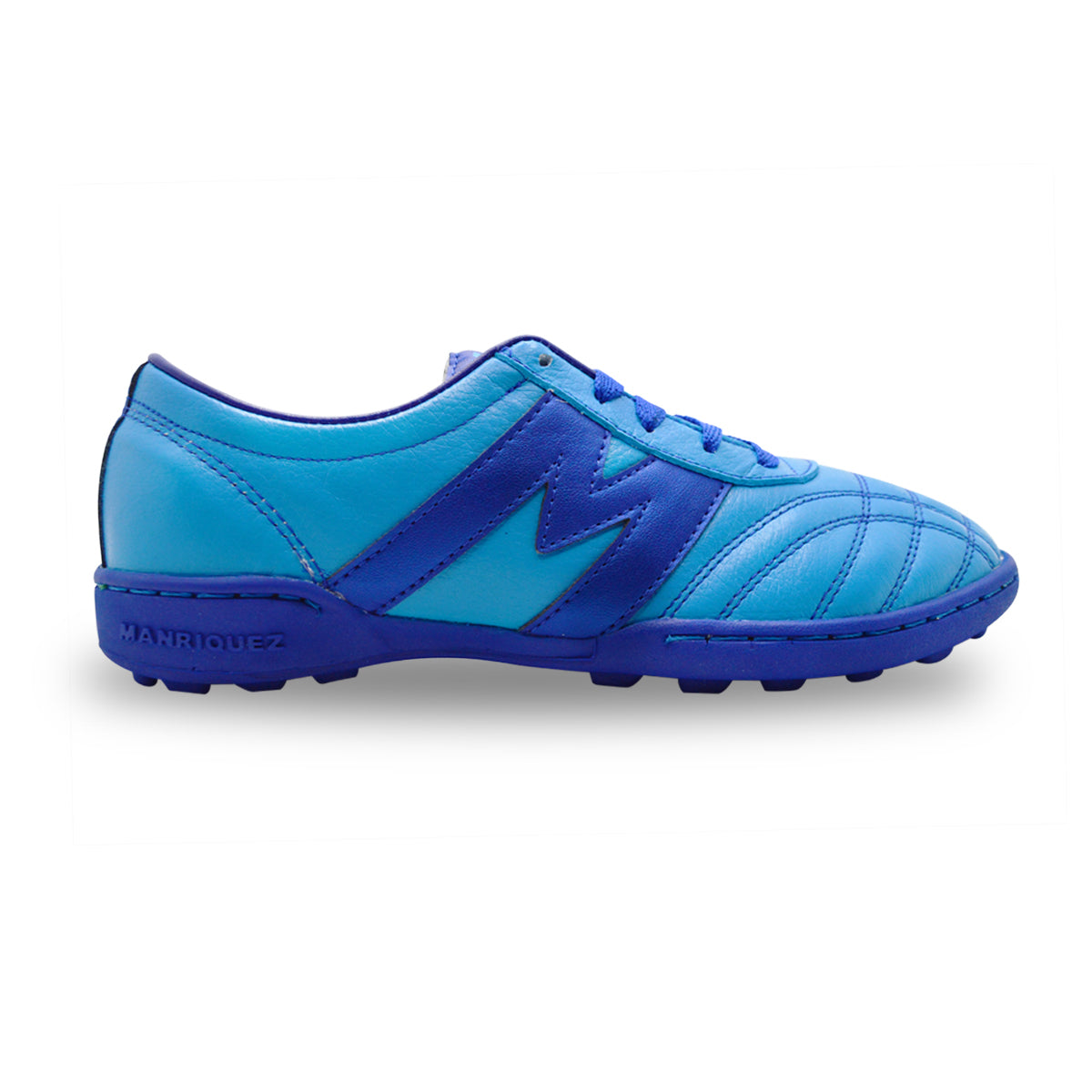 Tenis fútbol rápido infantil Manriquez turf suela hule azul-23