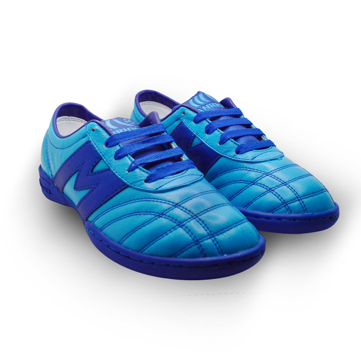 Tenis fútbol rápido infantil Manriquez turf suela hule azul-22