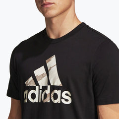 Playera Adidas Essentials Camo Hombre HE1876 Negro Talla S