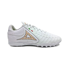 Botines Pirma Brasil Blanco Dorado Turf Ligero Cómodo Resistente