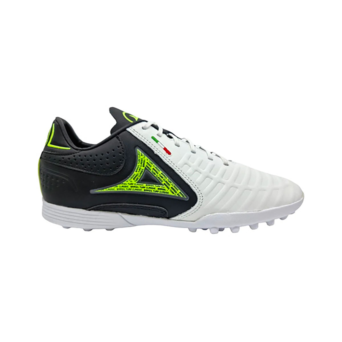 Botines Pirma Brasil Turf Blanco Negro Cómodos y Resistentes