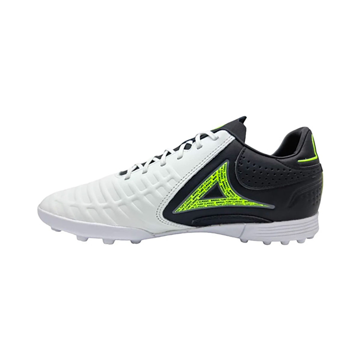 Botines Pirma Brasil Turf Blanco Negro Cómodos y Resistentes