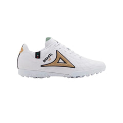 Tenis Pirma Fútbol Brasil 3052 Blanco y Dorado Alta Tracción