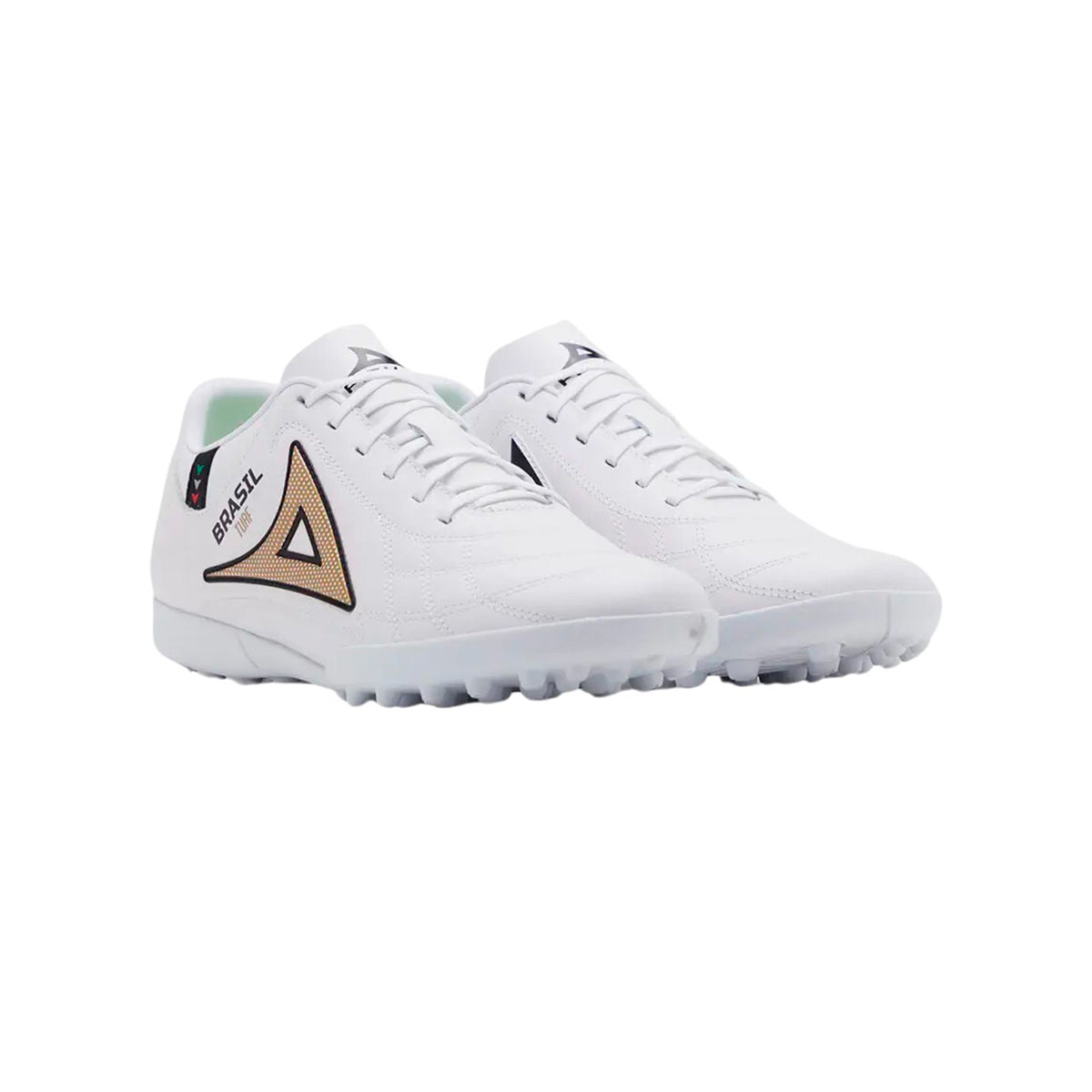 Tenis Pirma Fútbol Brasil 3052 Blanco y Dorado Alta Tracción