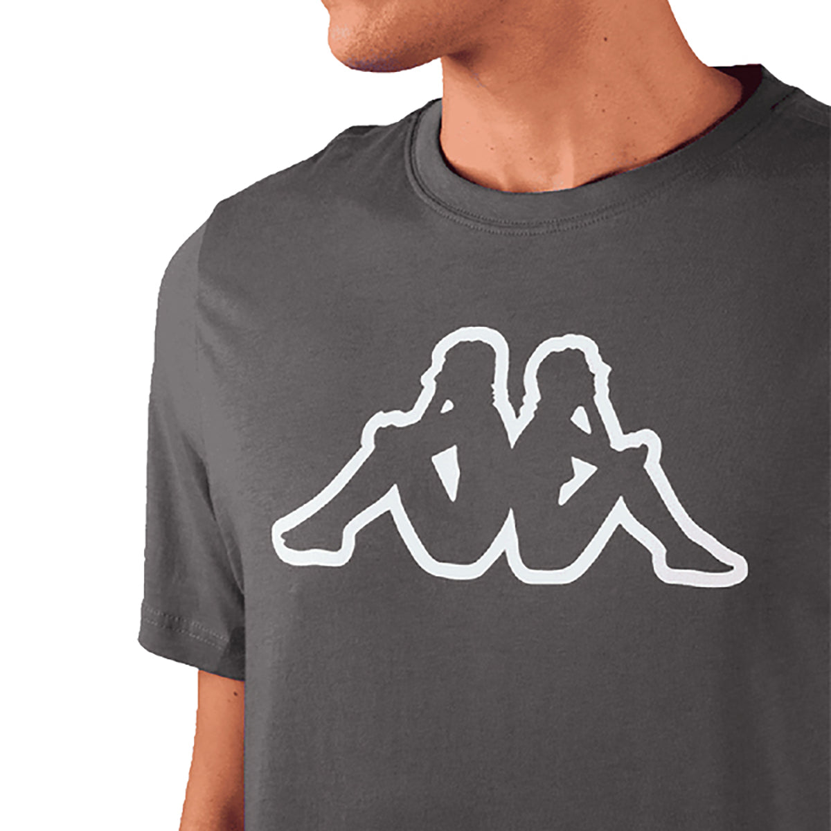 Playera Kappa Casual Logo Cromen Hombre 381h2tw - GRIS OXFORD S