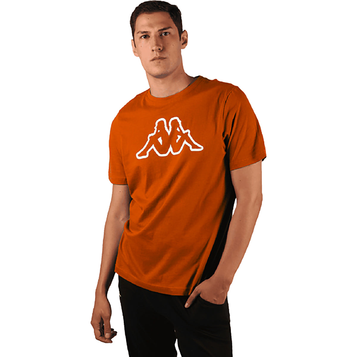 Playera Kappa Casual Logo Cromen Hombre 381h2tw - Naranja M