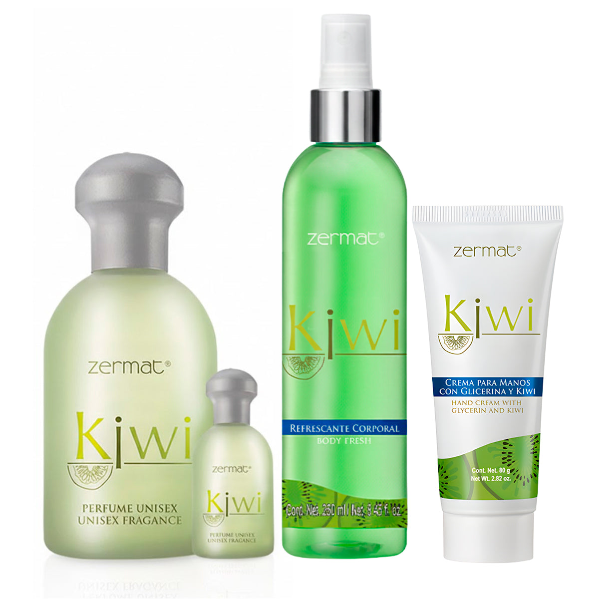 Paquete 4 Piezas Kiwi Zermat Fragancia Unisex Crema Refresca