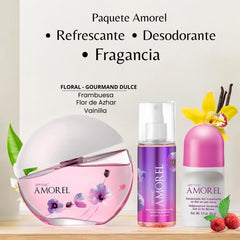 Set Zermat Amorel mujer perfume, desodorante y refrescante