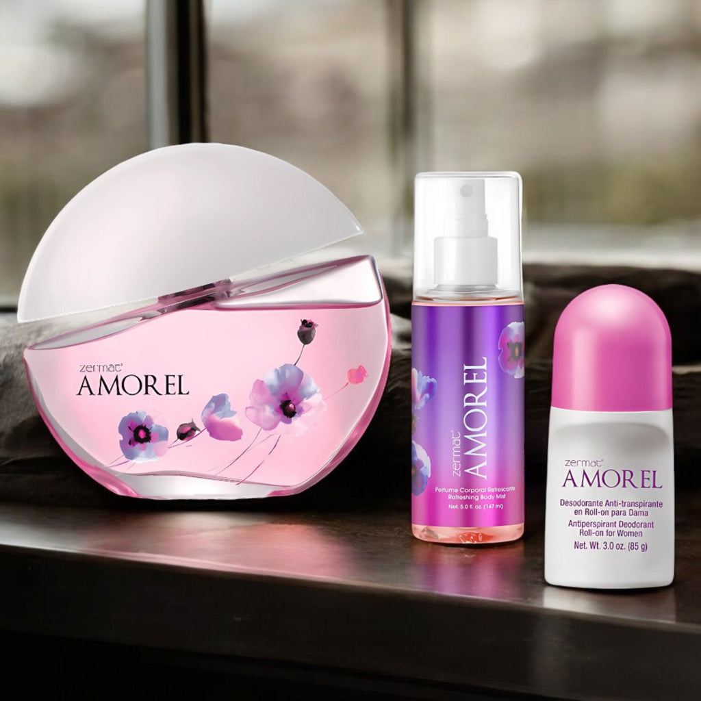 Set Zermat Amorel mujer perfume, desodorante y refrescante