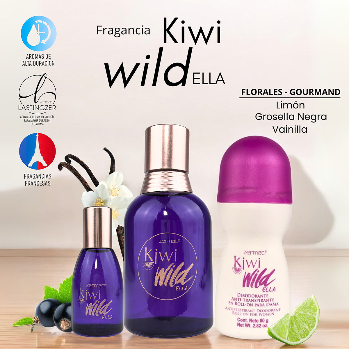 Perfume Kiwi Wild Zermat Dama 135 ml + Desodorante