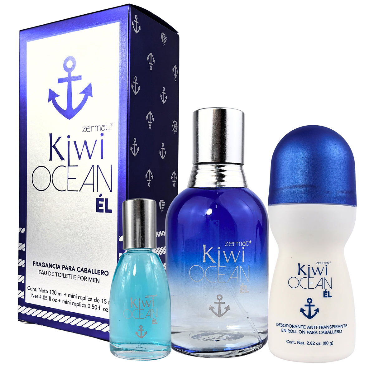 Paquete Perfume Kiwi Ocean Hombre Zermat 135ml Duradero