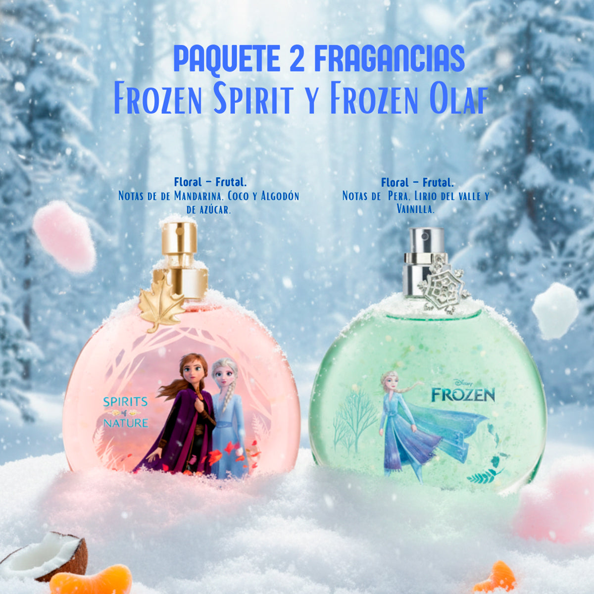 Paquete 2 perfumes niña frozen Spirit olaf Zermat 60ml