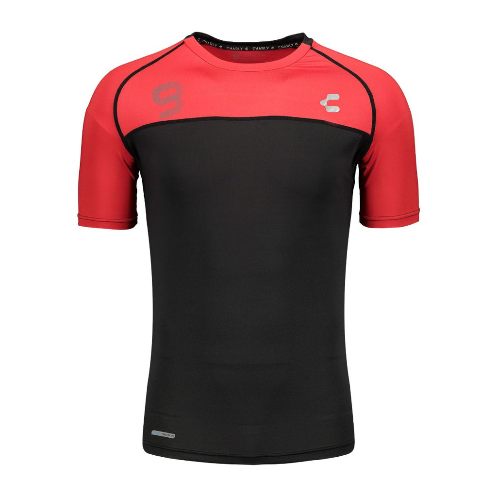 Playera Charly Sport Running Hombre 5009348 - NEGRO/ROJO L