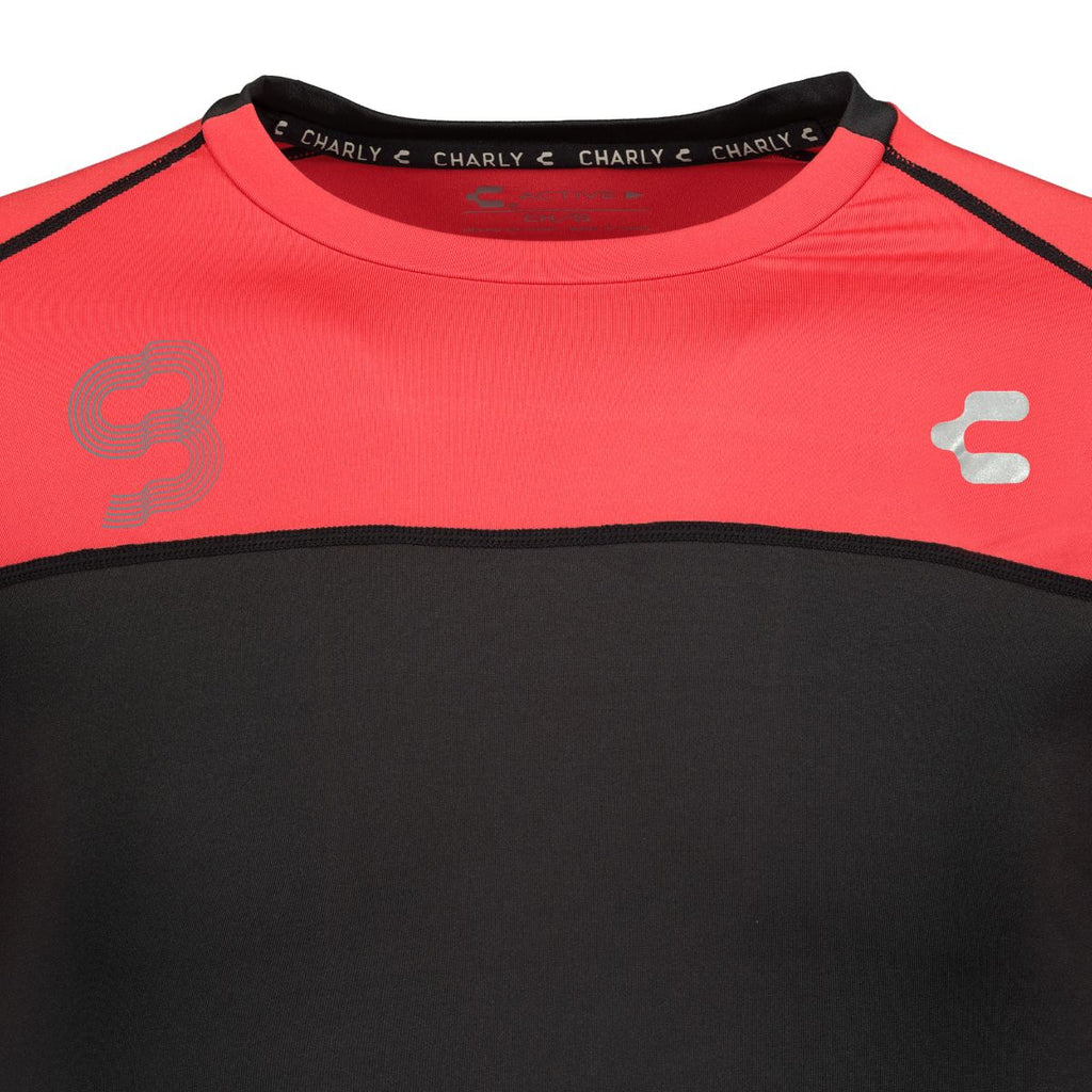 Playera Charly Sport Running Hombre 5009348 - NEGRO/ROJO L