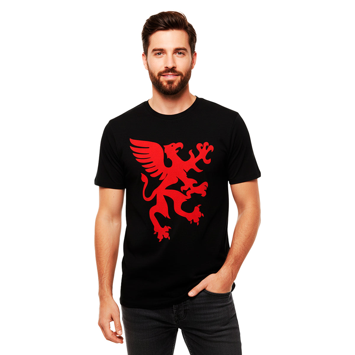 Playera unisex algodón peinado Grypho rampante caballero-S, M, L, XL