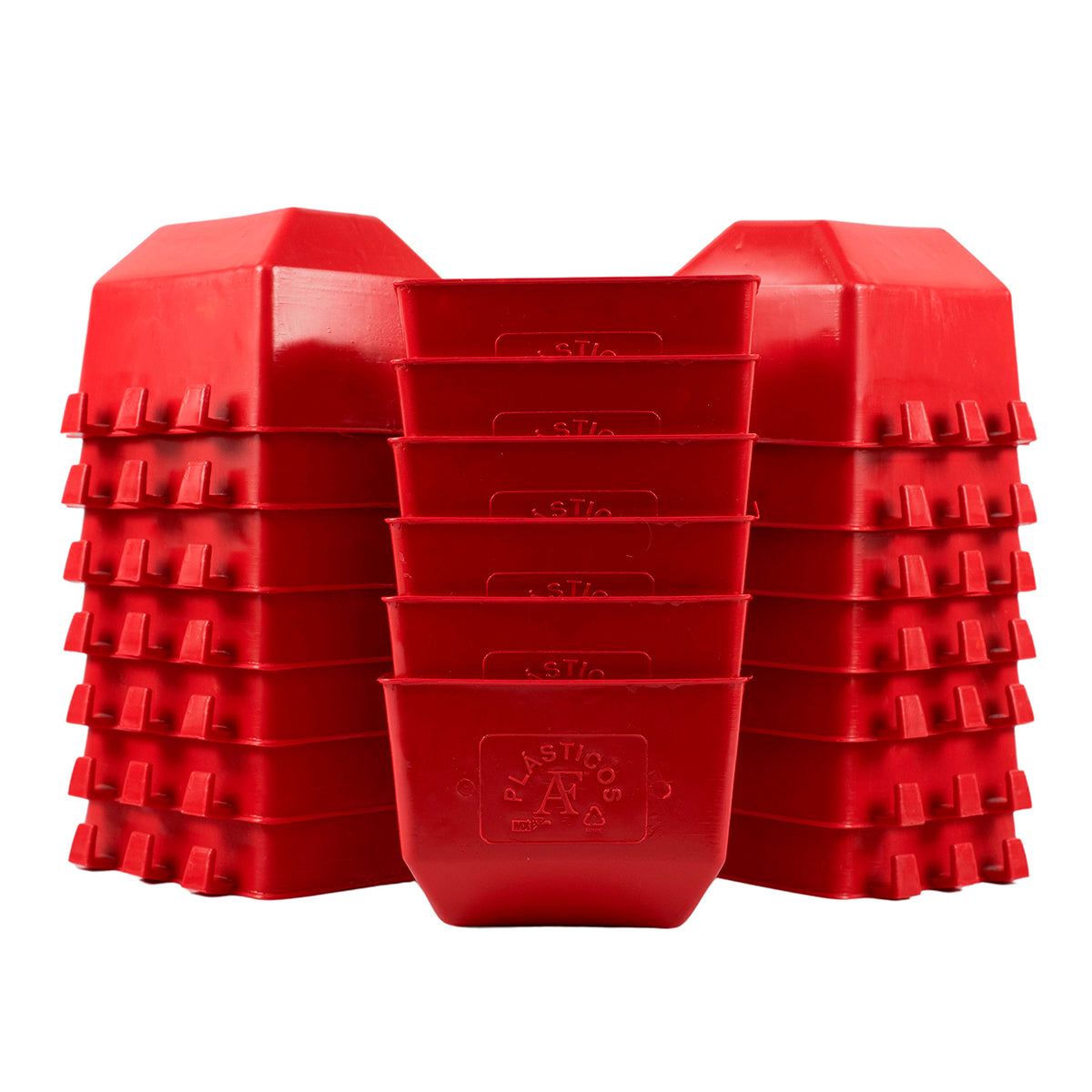 50 rojo bebederos comederos cuadrados rojos aves Plásticos