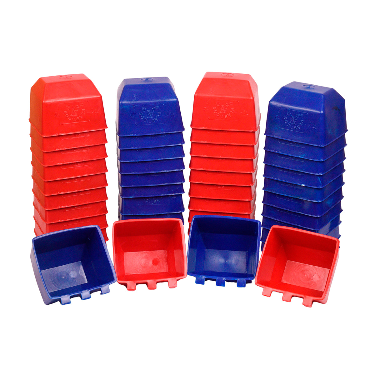 50 bebederos comederos 25 rojos 25 azules Plásticos AF