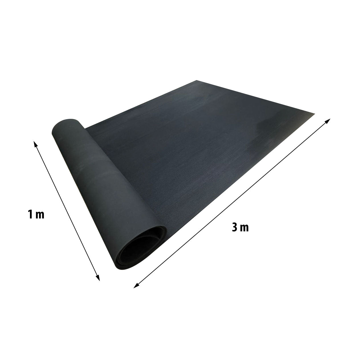 Piso Hule Estriado Antiderrapante Negro Tapete Pasillo Phasa-1mt X 3mt