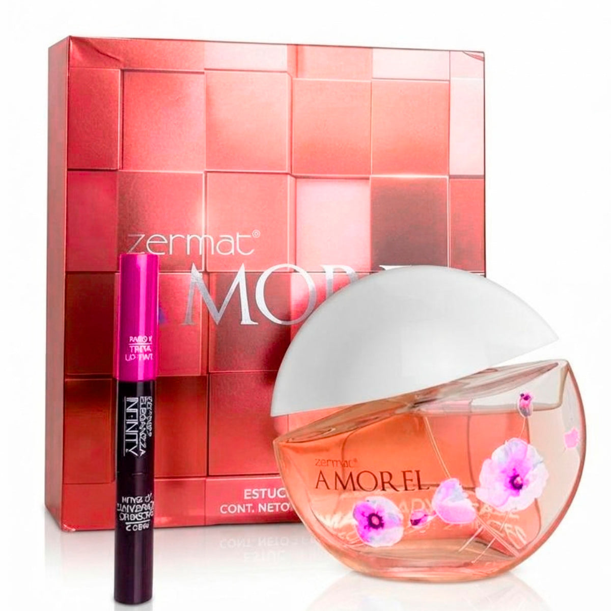 Perfume Mujer Zermat Amorel Estuche con Tinta Rosa