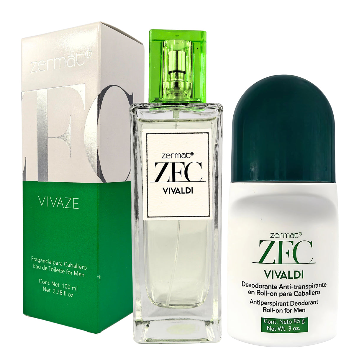 Paquete Perfume Zermat Vivaldi 100ml Caballero + Desodorante