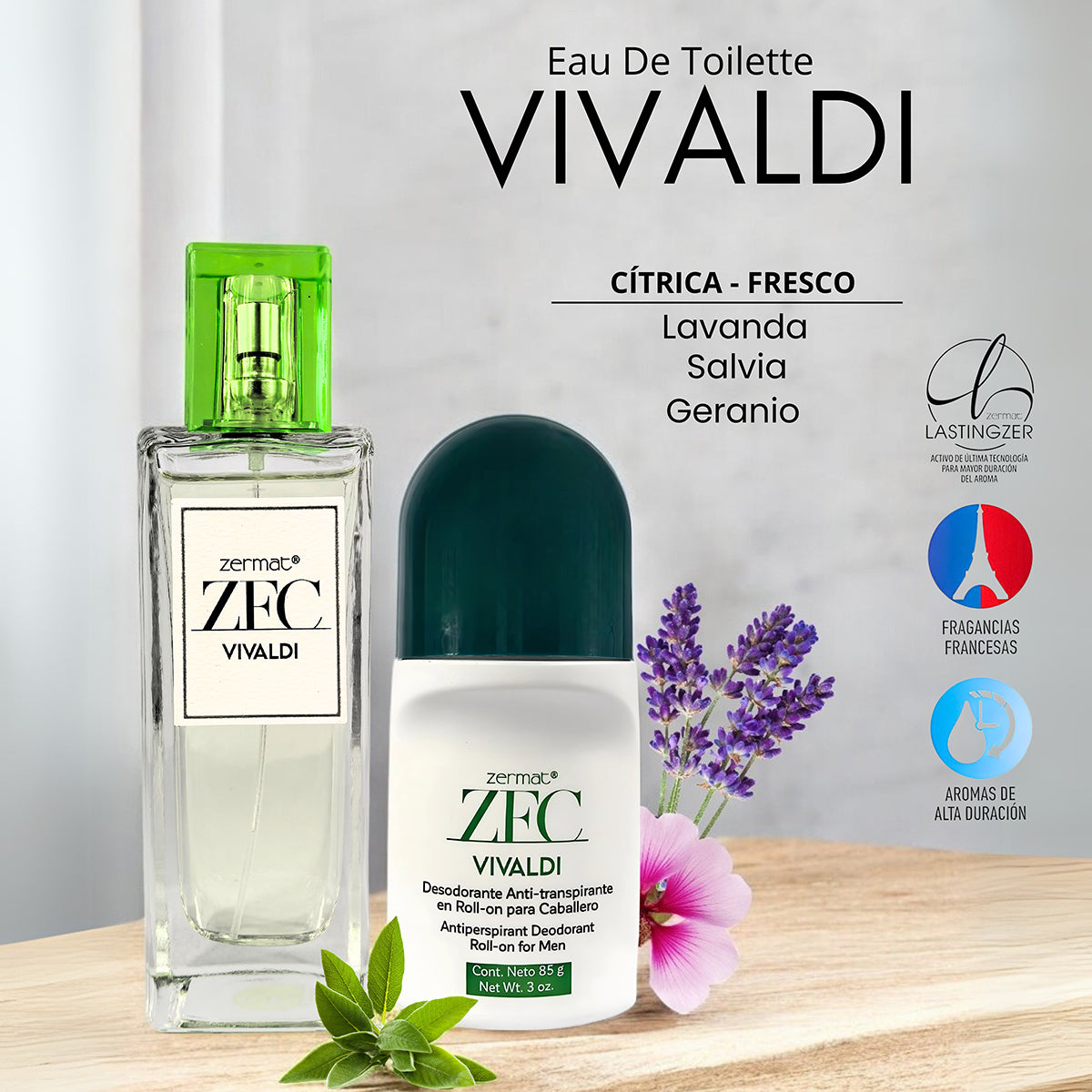 Perfume Zermat Vivaldi 100ml Paquete Hombre