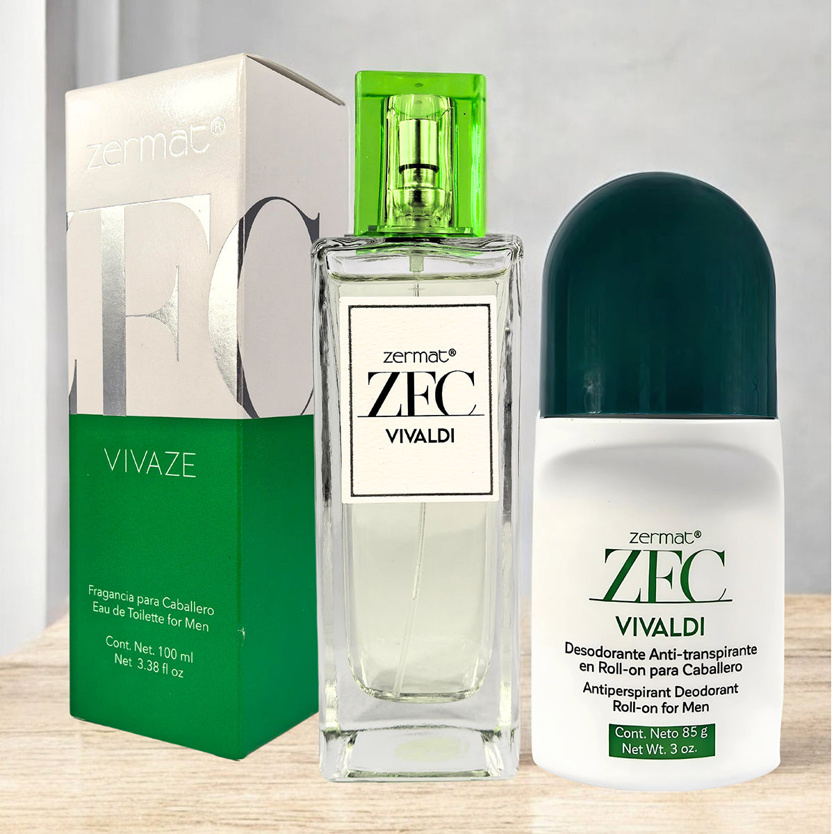 Paquete Perfume Zermat Vivaldi 100ml Caballero + Desodorante