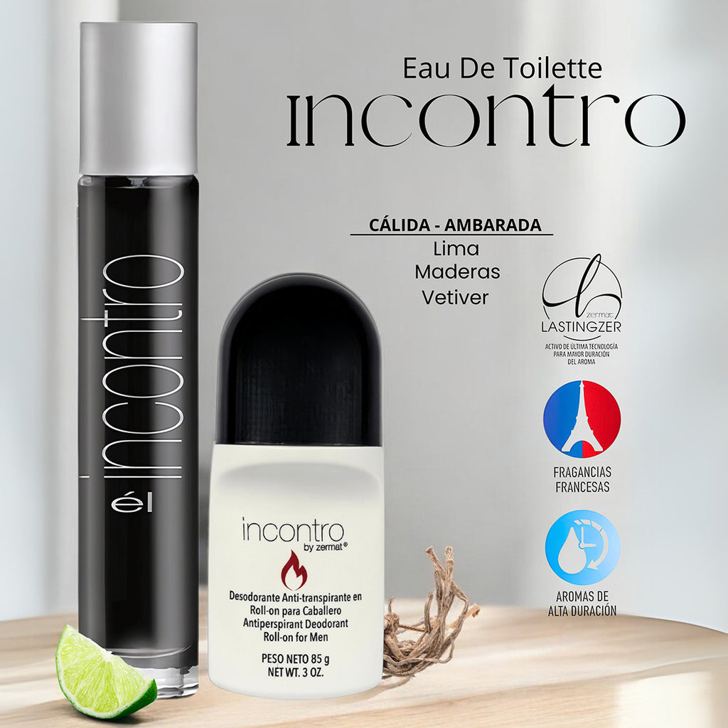 Perfume Zermat Incontro hombre paquete con desodorante