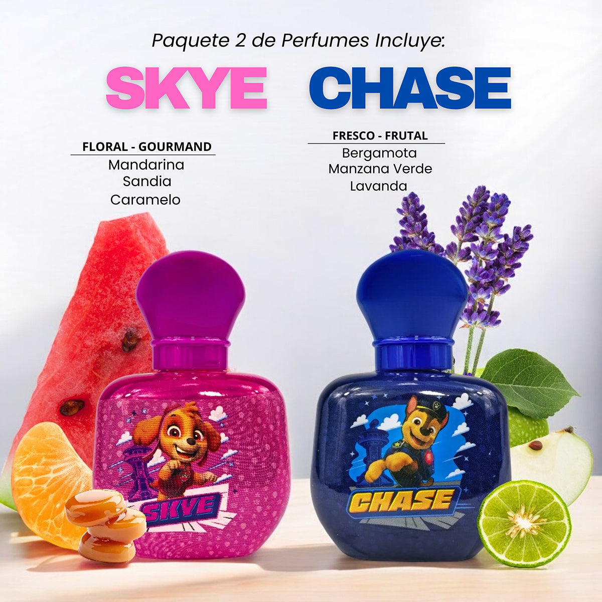 Set perfumes Zermat Paw Patrol Chase y Skye niño niña