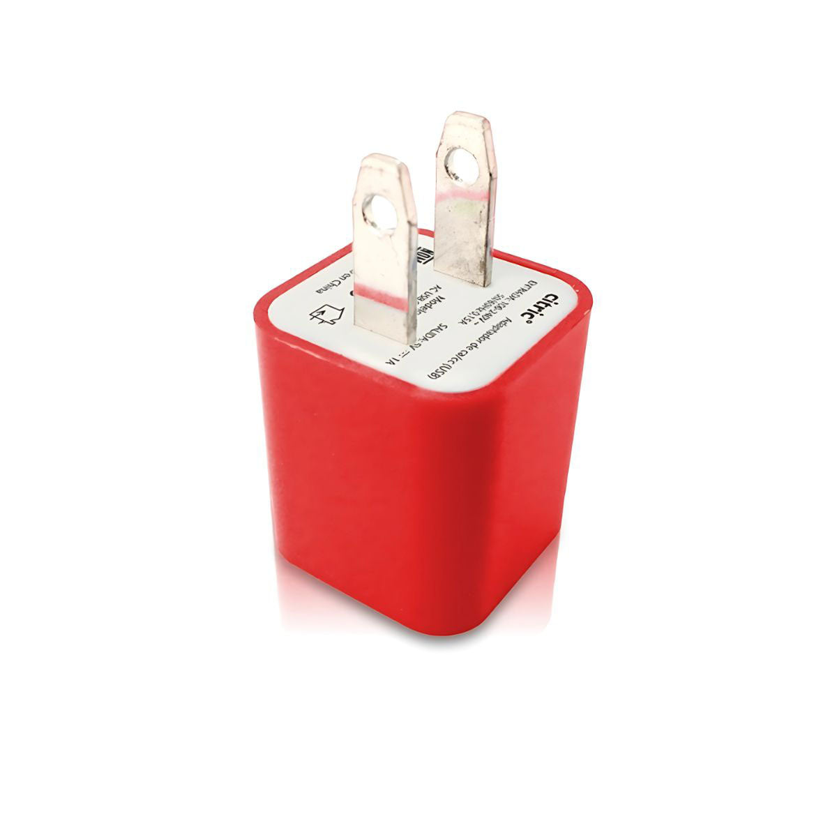 Cubo Cargador Citric 1A Entrada Usb Rojo