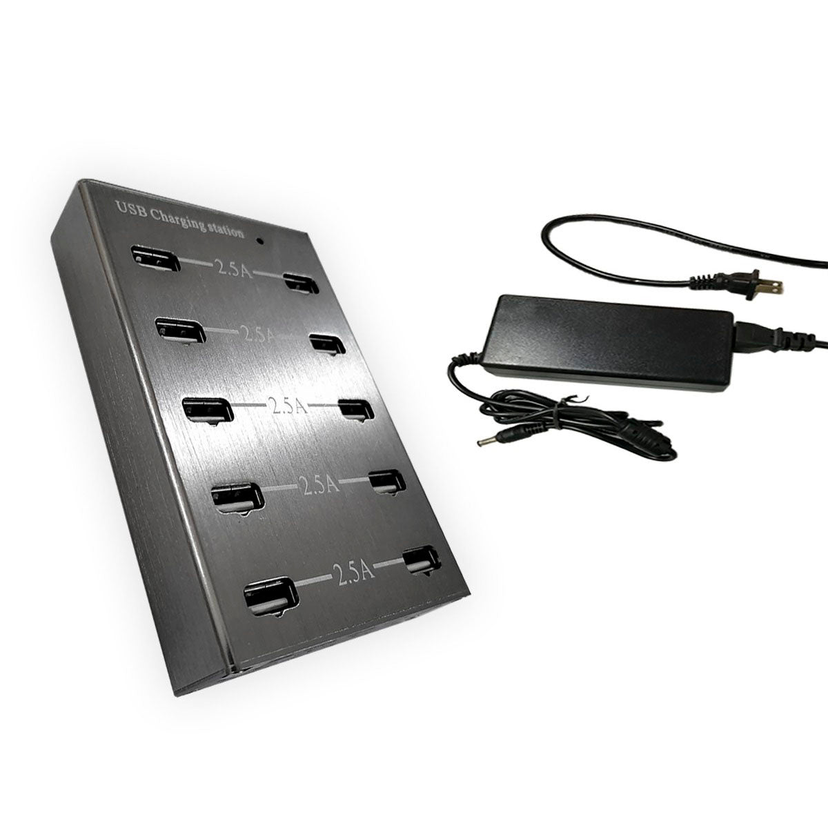 Multiconector De Carga Estandar Con 10 Puertos Usb - Gris