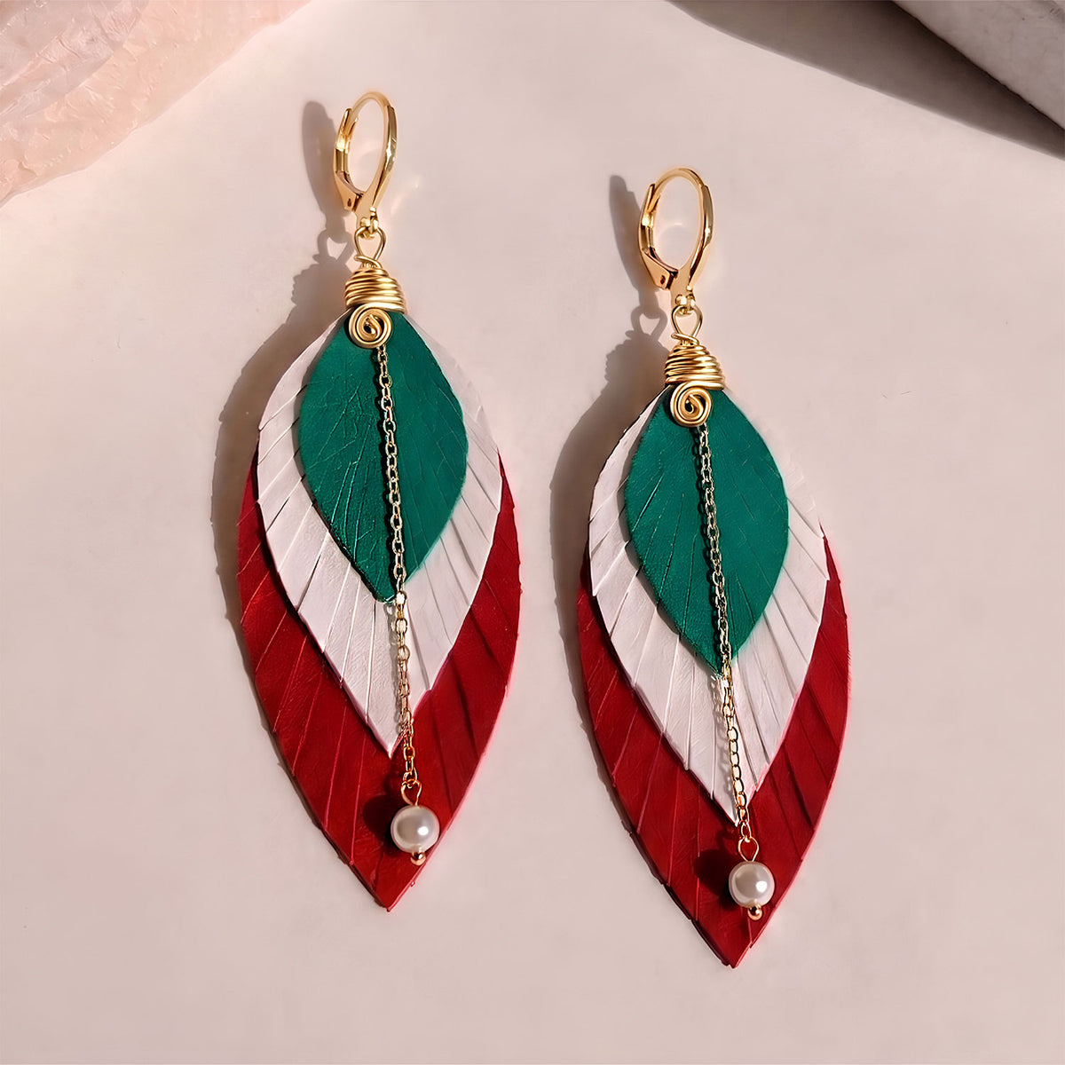 Aretes Largos Mujer Elegantes Mexicanos Pluma Artesanales
