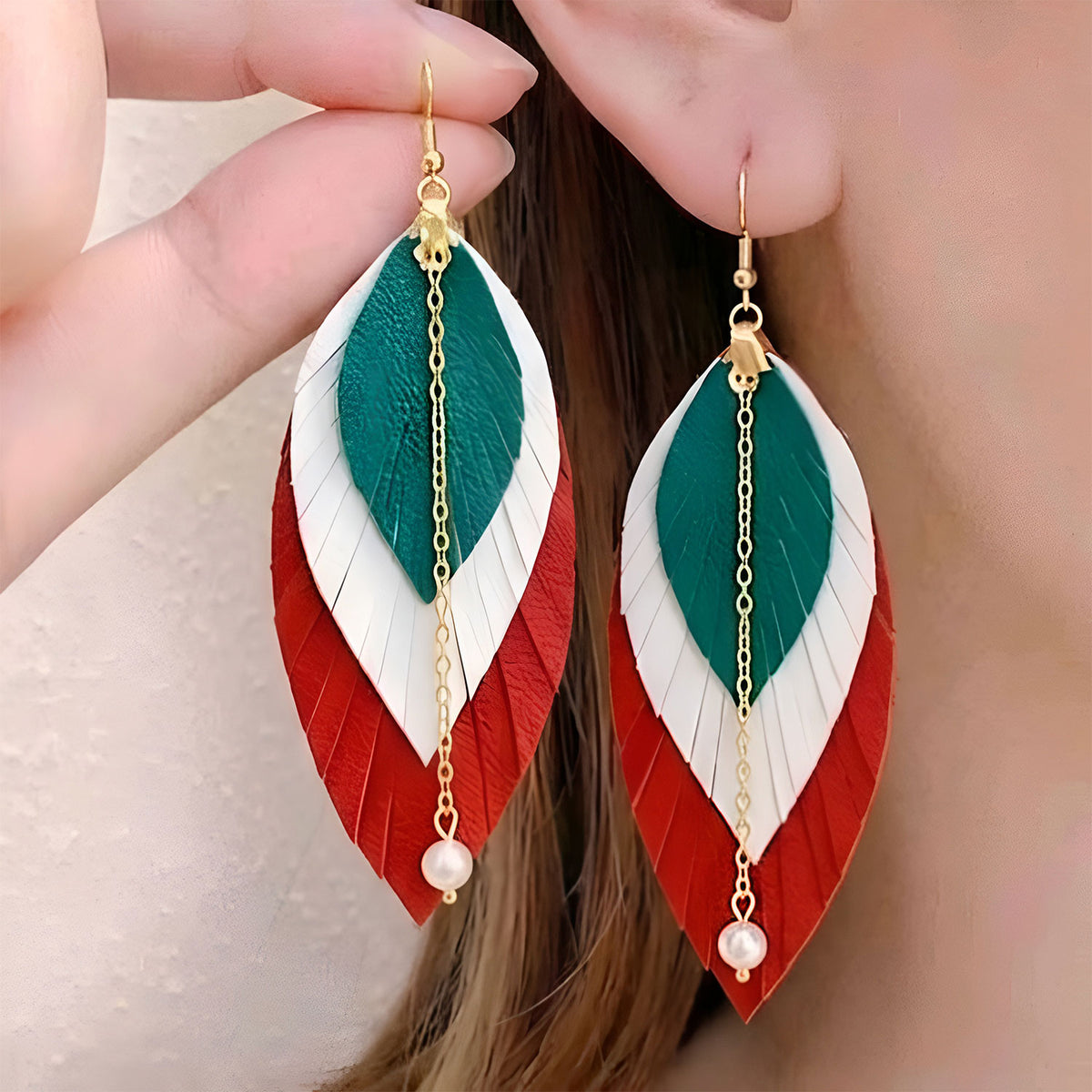 Aretes Largos Mujer Elegantes Mexicanos Pluma Artesanales
