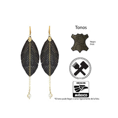 Aretes largos mujer accesorios VANGANIA con perla y cadena-8 CM