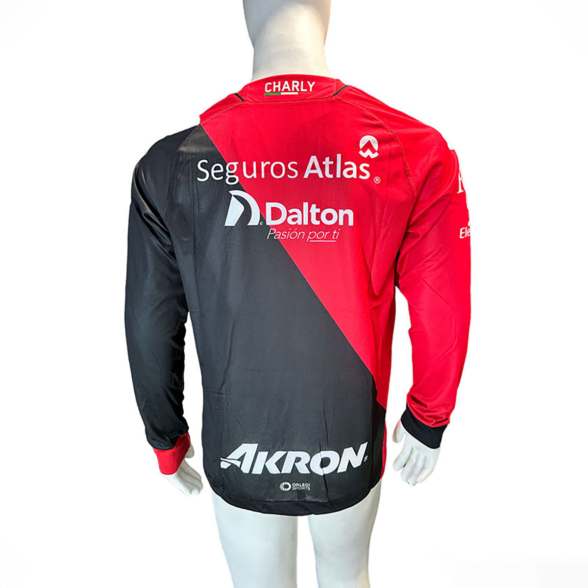 Jersey Charly Jugador Atlas Manga Larga Local 2023/2024 Rojo/Negro Talla S