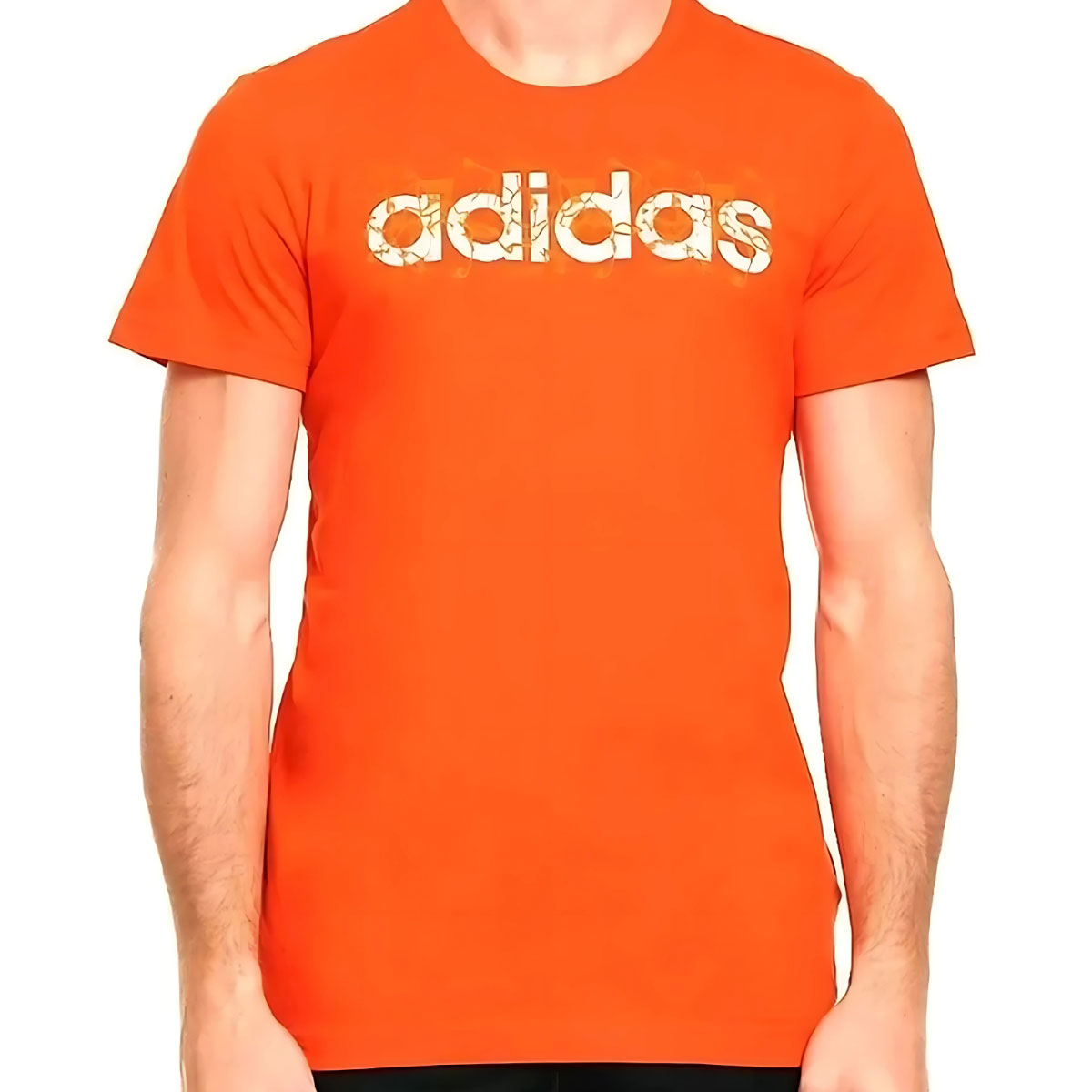 PLAYERA ADIDAS CABALLERO LINEAR SUMMER NARANJA/BLANCO TALLA XL