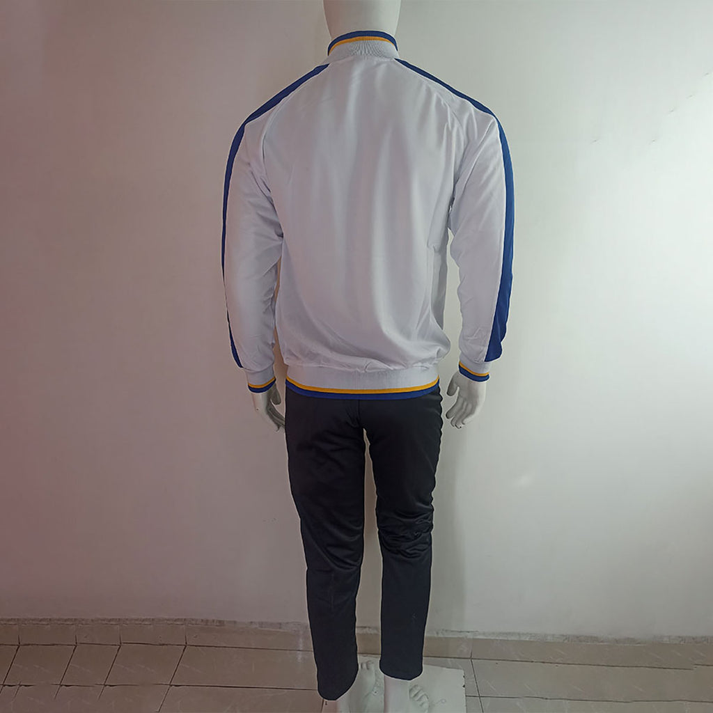 PANTS BLANCO NEGRO RAYAS AMARILLAS TALLA M