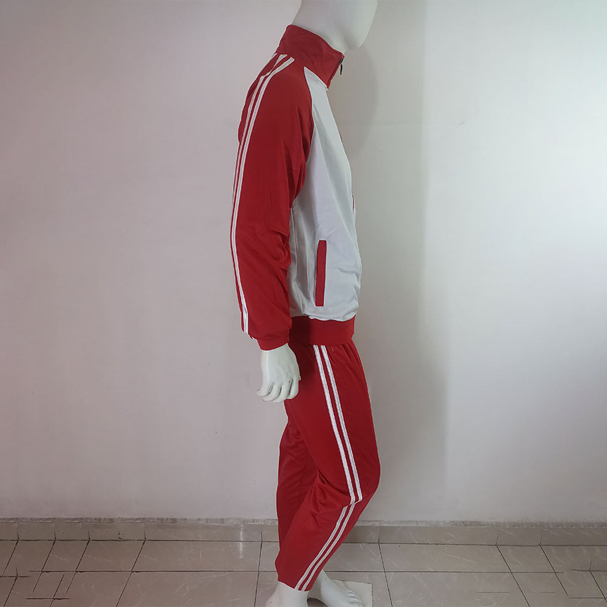 PANTS BLANCO ROJO RAYAS BLANCAS TALLA M