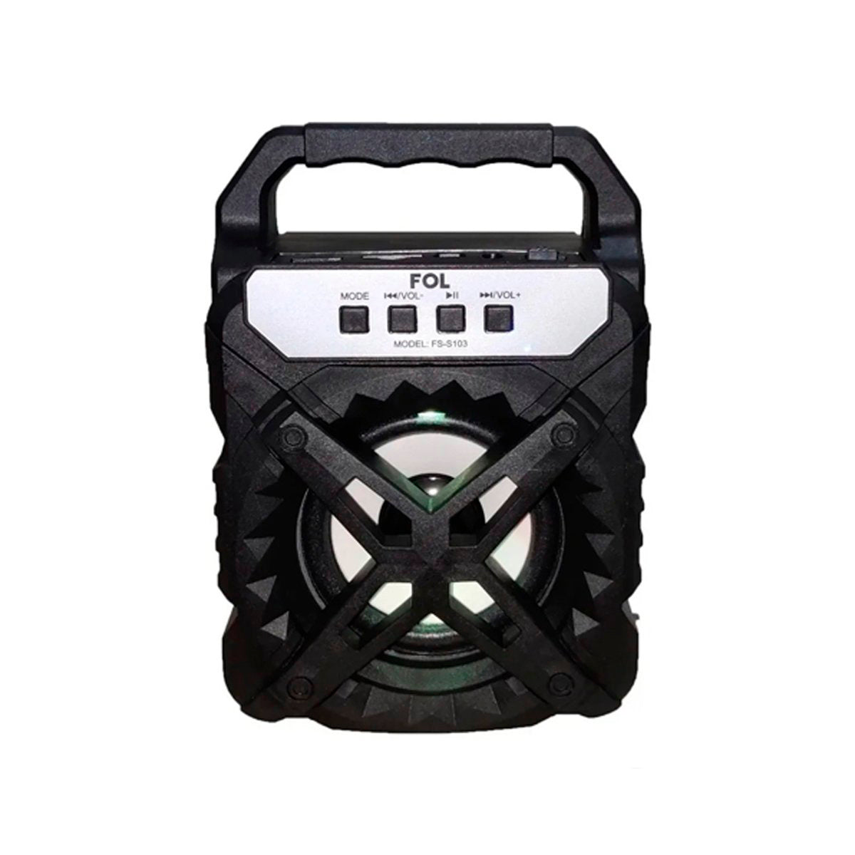 Bocina Bluetooth Portátil Recargable Luz Fm 3pulgadas Fol - Negro