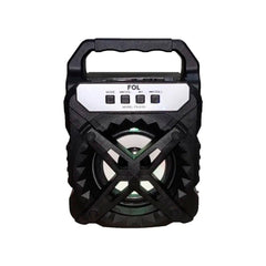 Bocina Bluetooth Portátil Recargable Luz Fm 3pulgadas Fol - Negro