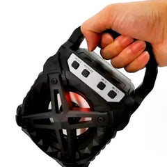 Bocina Bluetooth Portátil Recargable Luz Fm 3pulgadas Fol - Negro