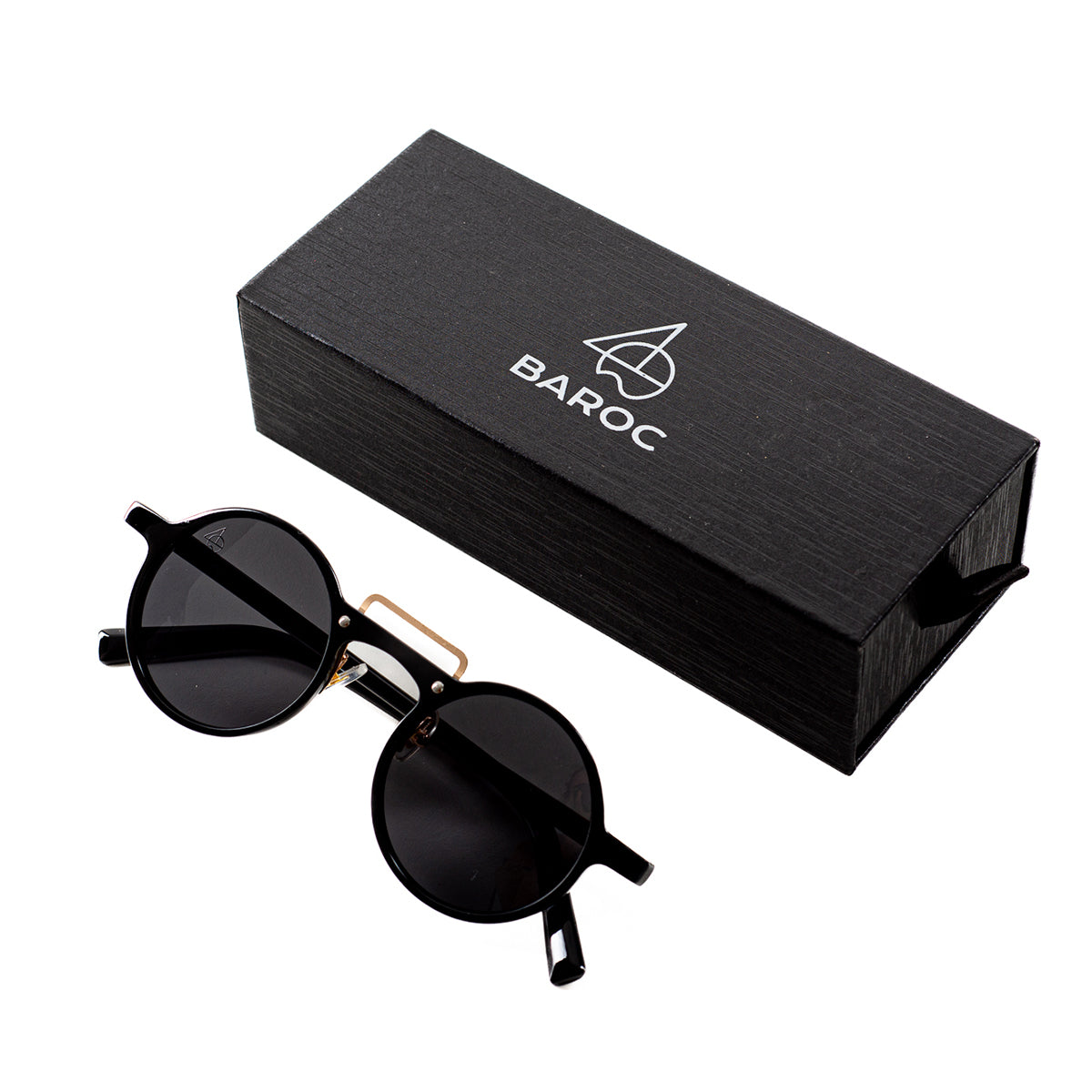 Lentes De Sol Baroc Toscana Black Redondos UV400 Unisex