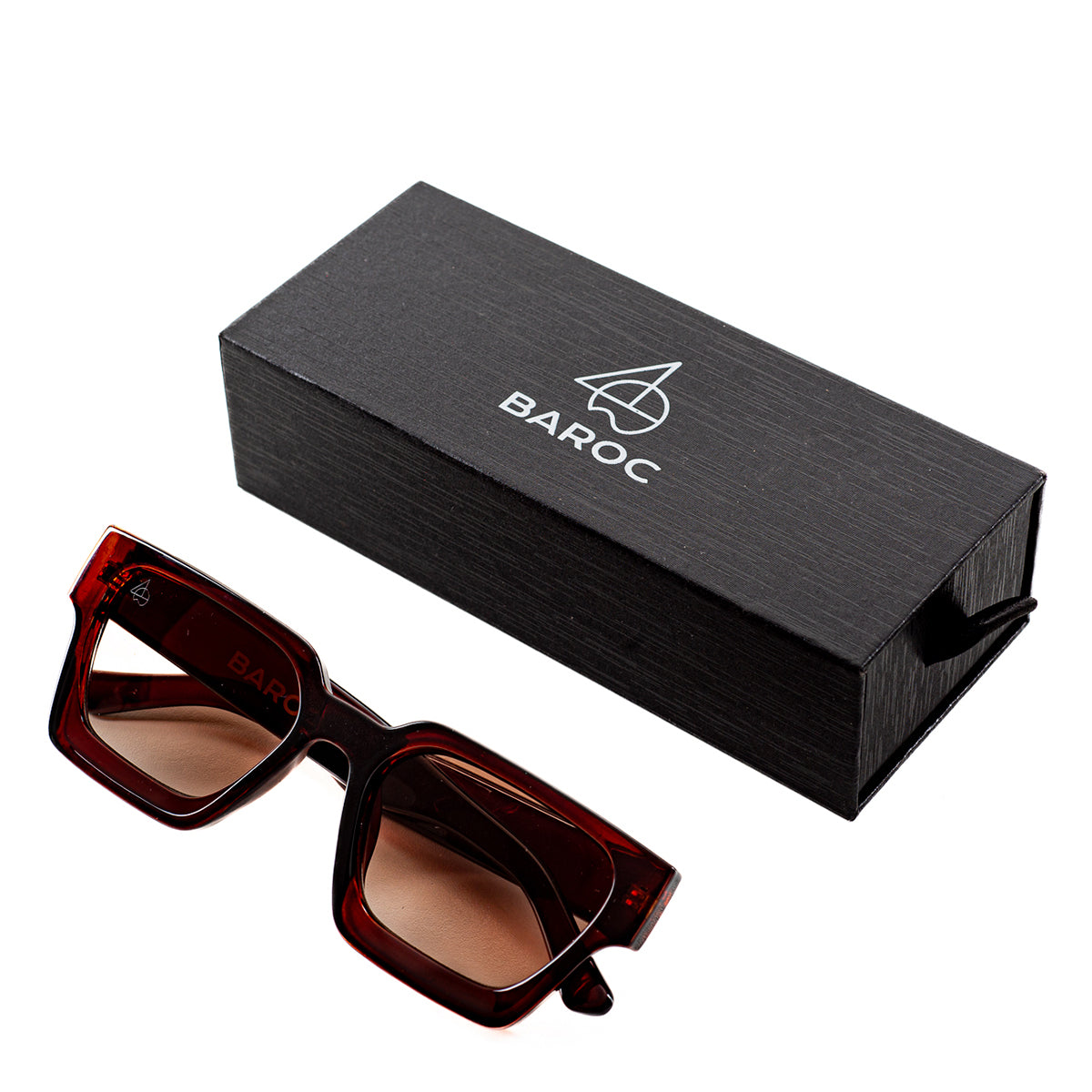 Lentes De Sol Baroc Square Tea Tinto UV400 Moda Unisex