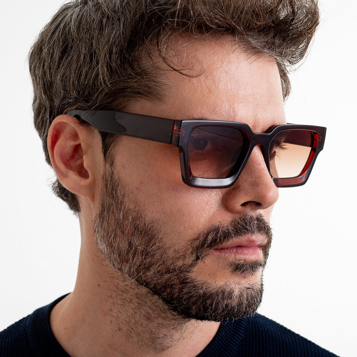 Lentes De Sol Baroc Square Tea Tinto UV400 Moda Unisex