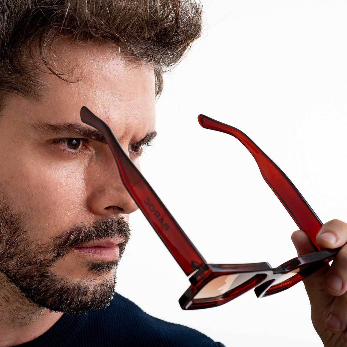 Lentes De Sol Baroc Square Tea Tinto UV400 Moda Unisex