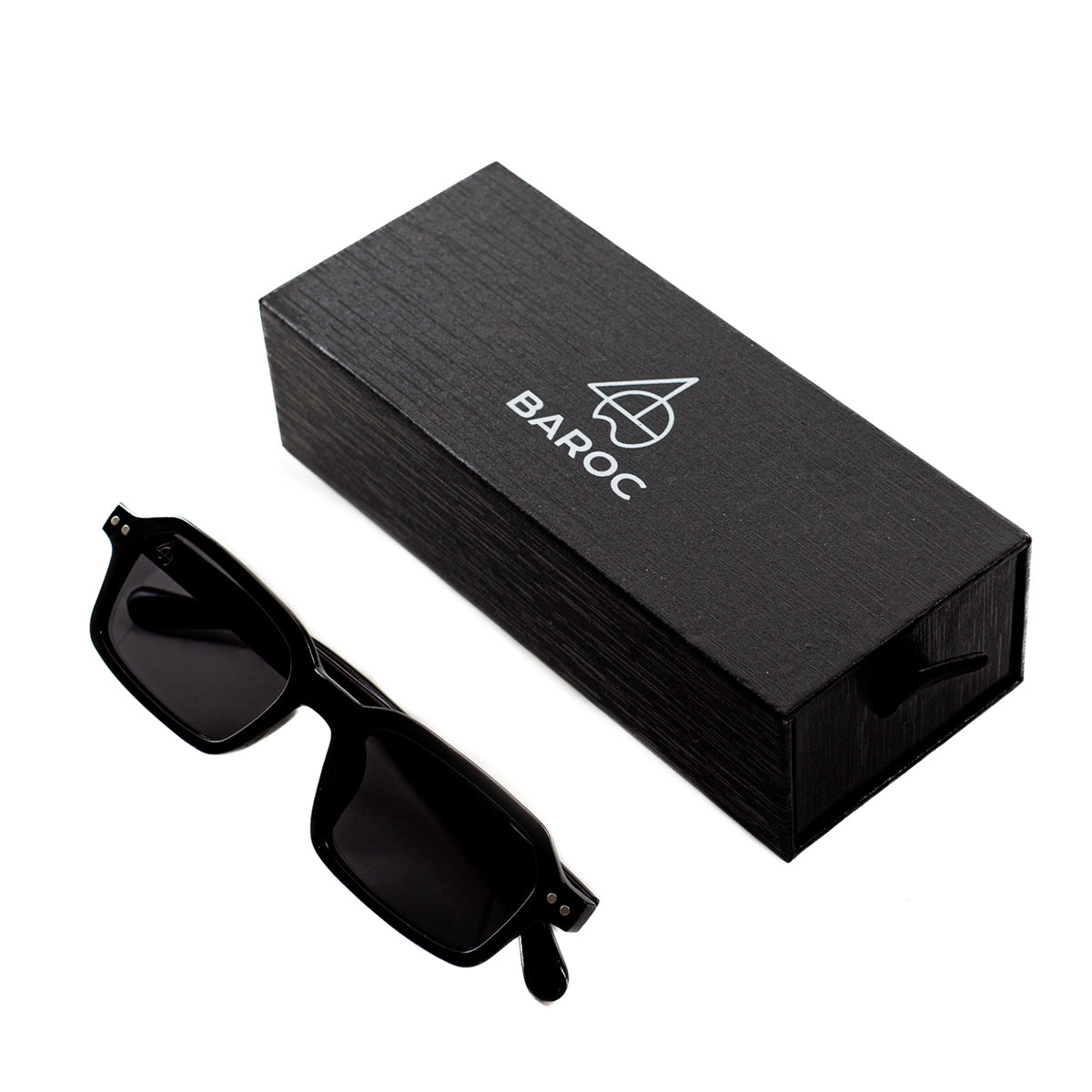 Lentes De Sol Baroc Malibu Black UV400 Rectangulares Unisex