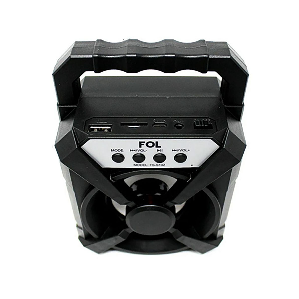 Bocina Bluetooth Portatil Fol 3 Pulgadas Fm Usb Luz Led - Negro