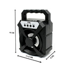 Bocina Bluetooth Portatil Fol 3 Pulgadas Fm Usb Luz Led - Negro