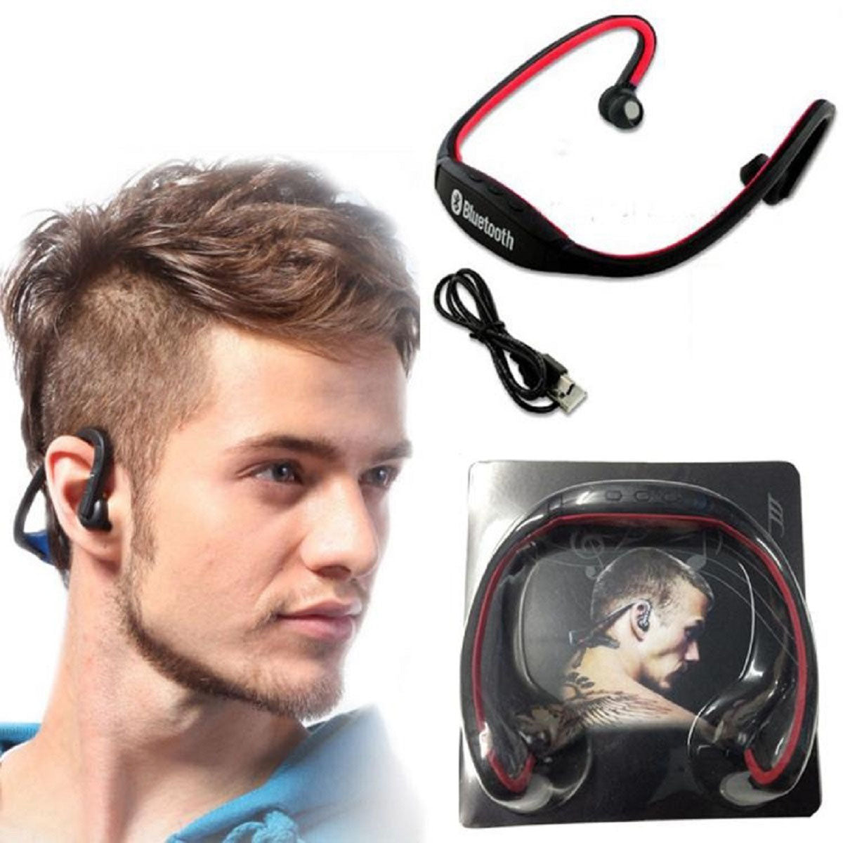 BLUETOOTH DIADEMA BS19C ROJO