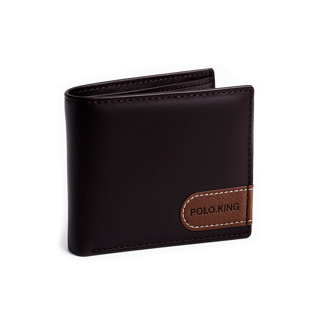 Cartera negra para hombre Curve café de piel sintética Polo