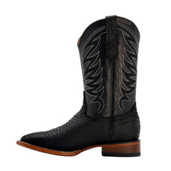 Bota vaquera piel grabado phyton negra Calzado del Bajío-30